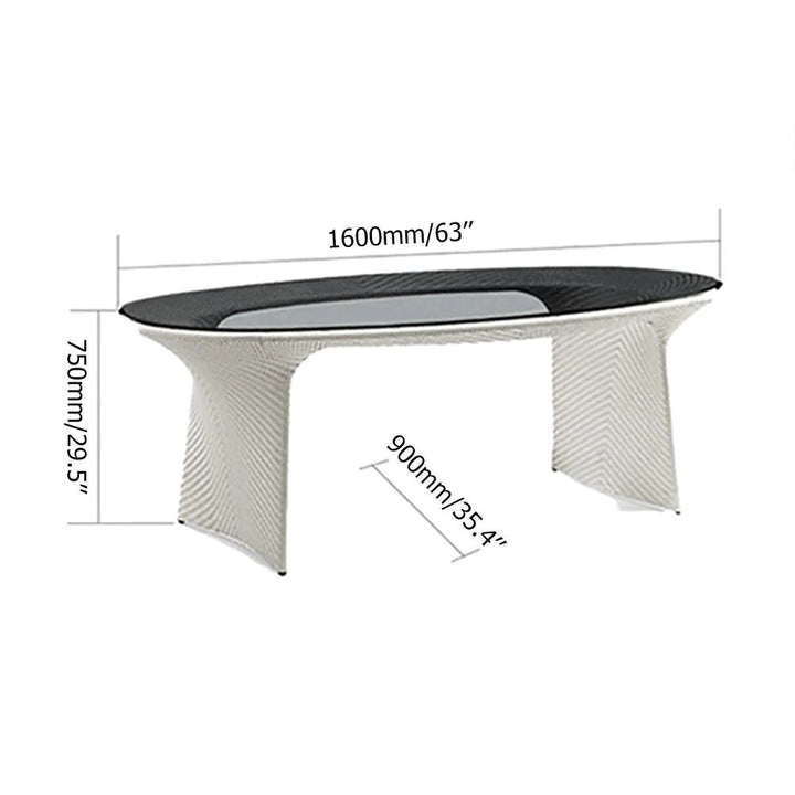 Modero Outdoor Patio Seating Set 6 Chairs and 1 Table Set (Tan + White)