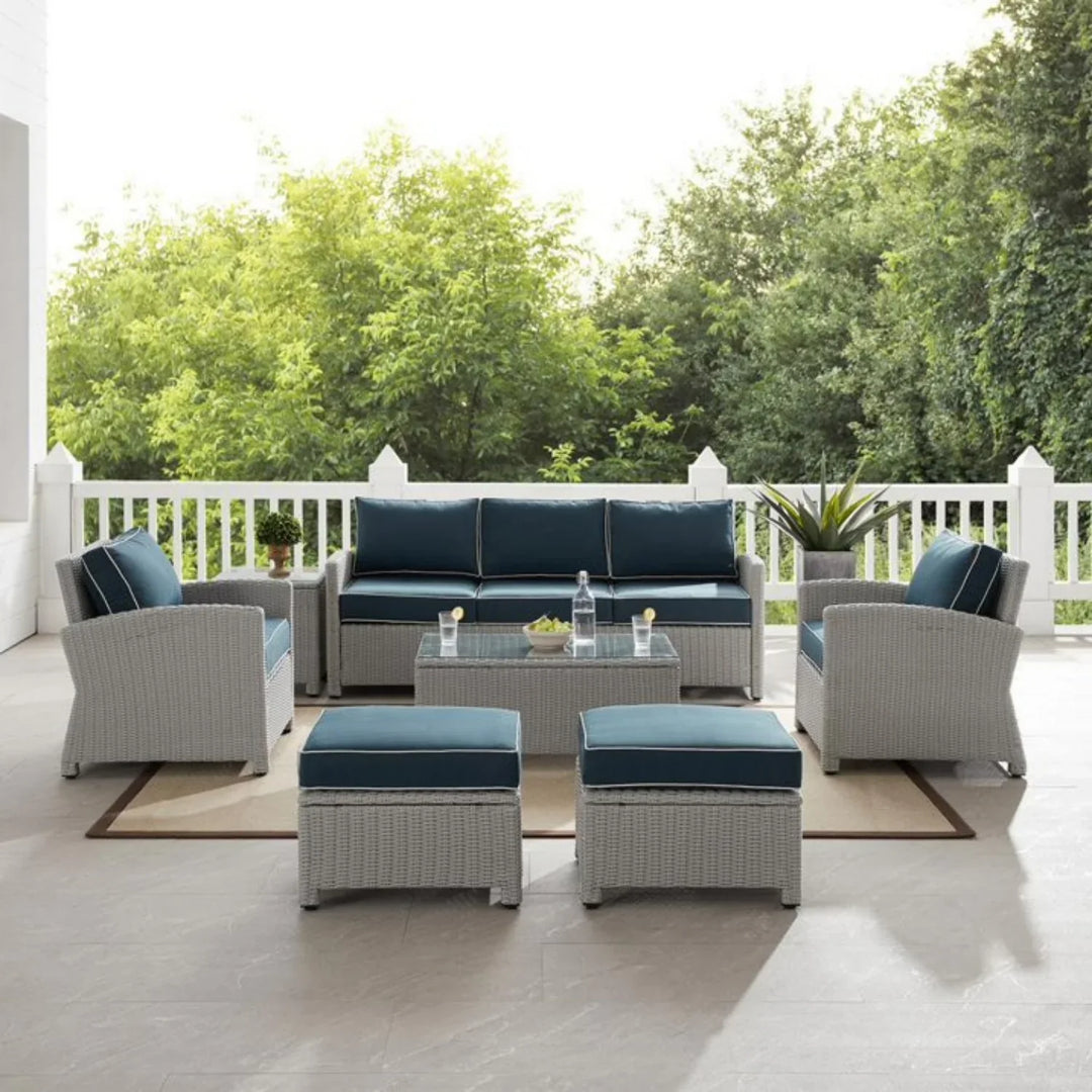 Vittoria 7 Piece Outdoor Wicker Conversation Furniture Set