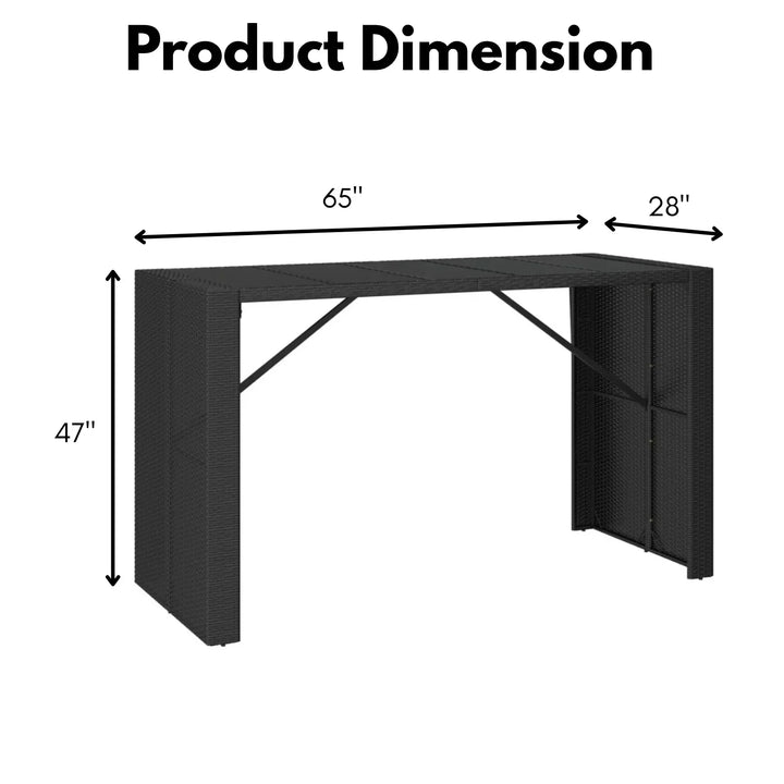 Estrella Outdoor Rattan Wicker Bar Table