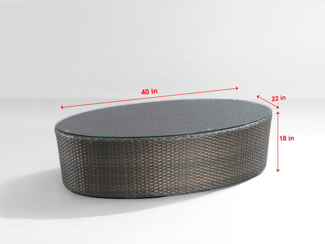 Zomera Outdoor Garden Balcony Sofa Set 2 Seater, 2 Single seater and 1 Center Table With Side Table Set (Brown + Tan)