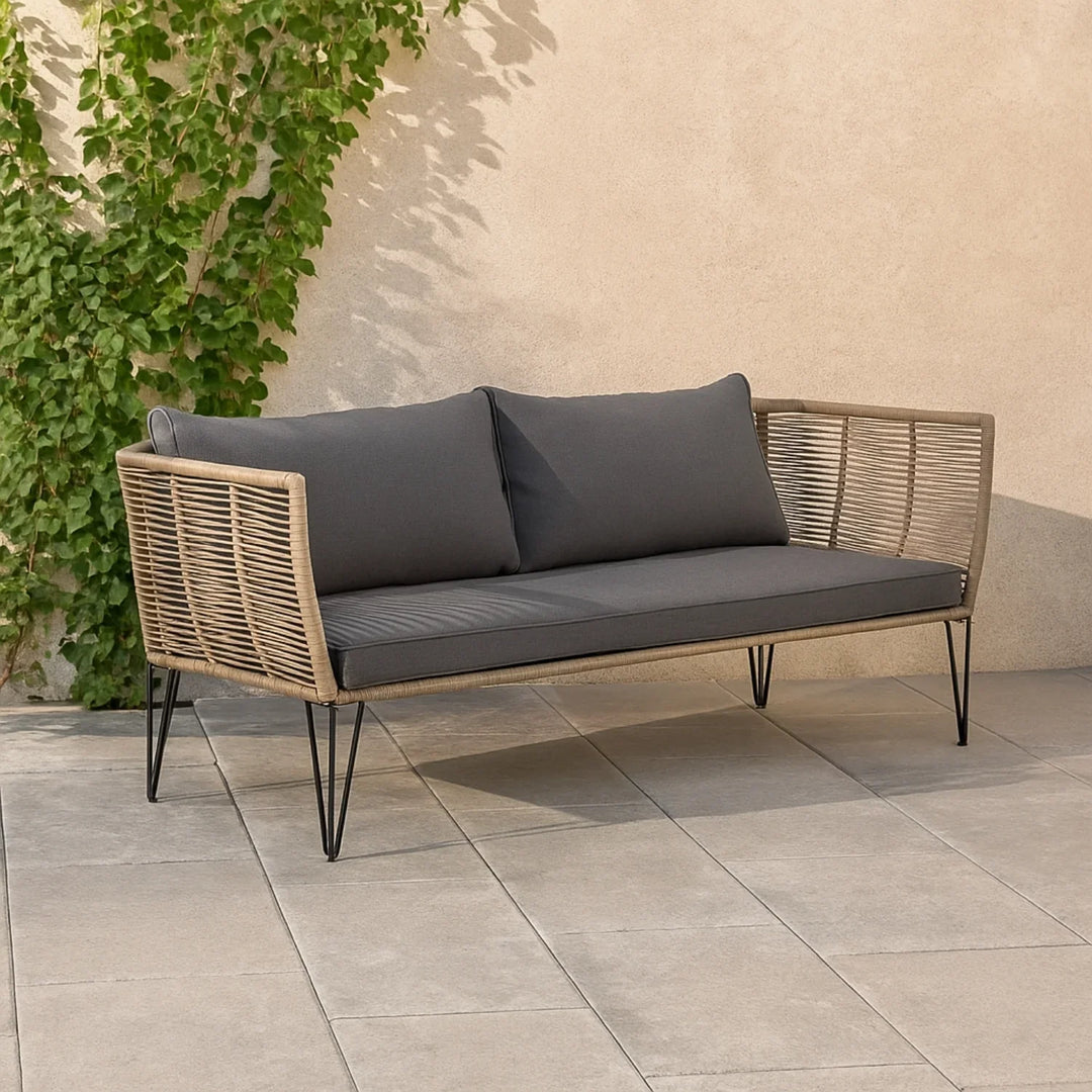 Prisha 1-Piece Outdoor Rope Loveseat Sofa