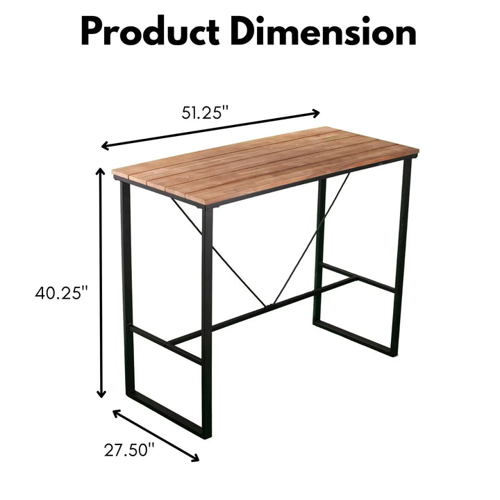 Karima Outdoor Bar Table With Wooden Top