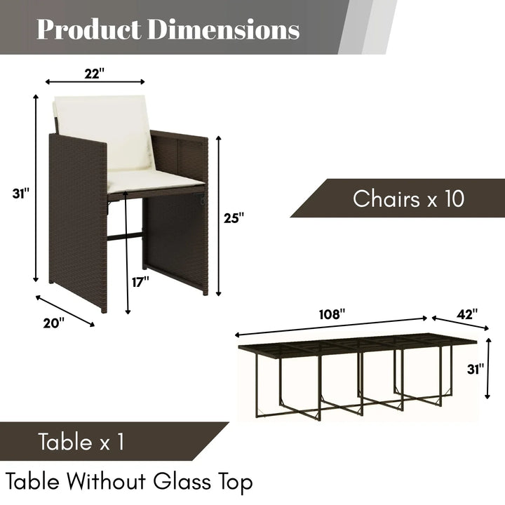 Brooklyn 11-Piece Outdoor Rattan Wicker Dinning Set