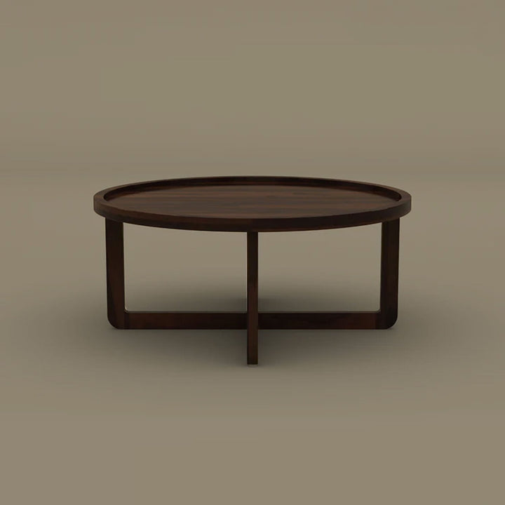 Kanak Round Coffee Table (Walnut Finish)