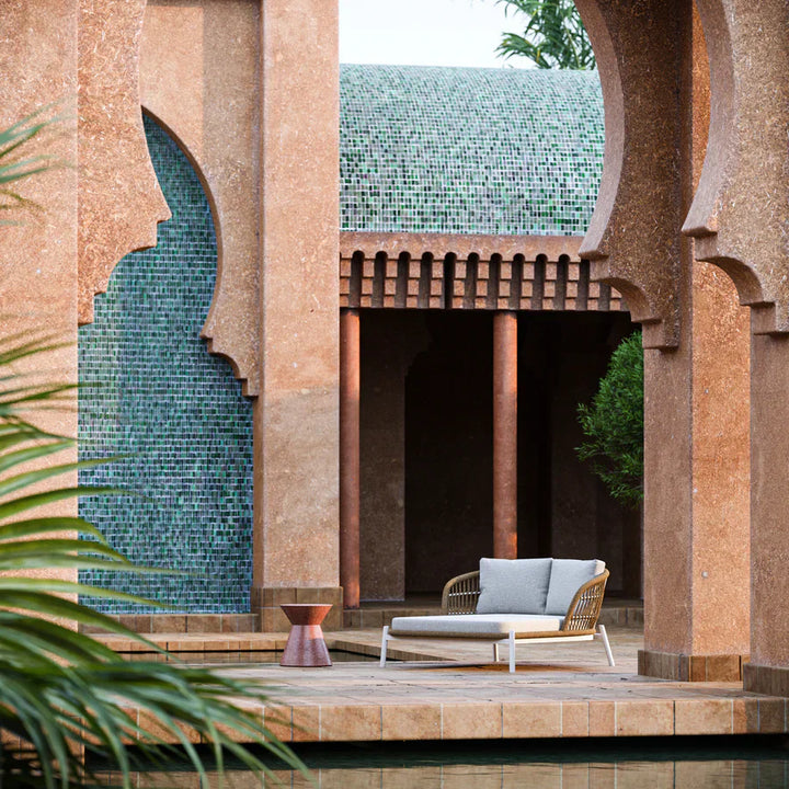 Ecer Outdoor Poolside Sunbed With Cushion Daybed Braided & Rope