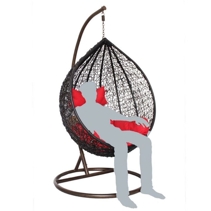 Eneide Single Seater Hanging Swing With Stand For Balcony , Garden Swing (Dark Brown)