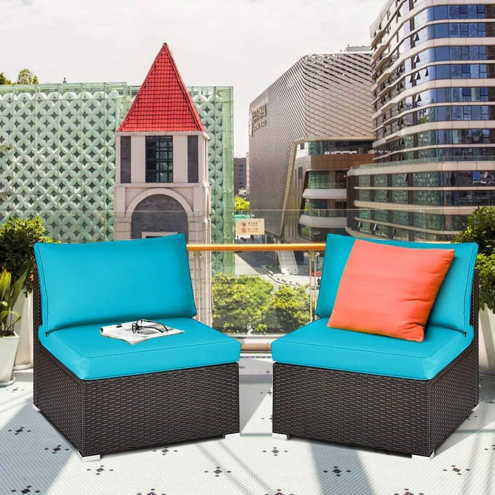 Juana 2-Piece Outdoor Wicker Armless Sofa