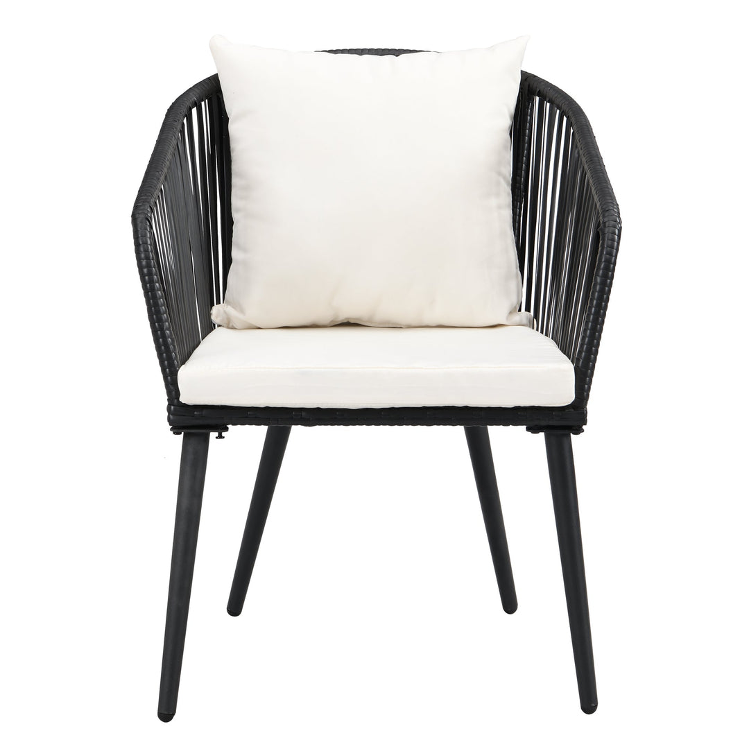 Feeds Outdoor Patio Seating Set 2 Chairs and 1 Table Set (Black)