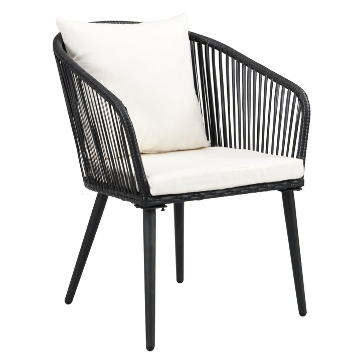 Feeds Outdoor Patio Seating Set 2 Chairs and 1 Table Set (Black)