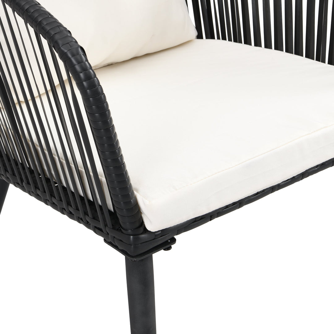 Feeds Outdoor Patio Seating Set 2 Chairs and 1 Table Set (Black)