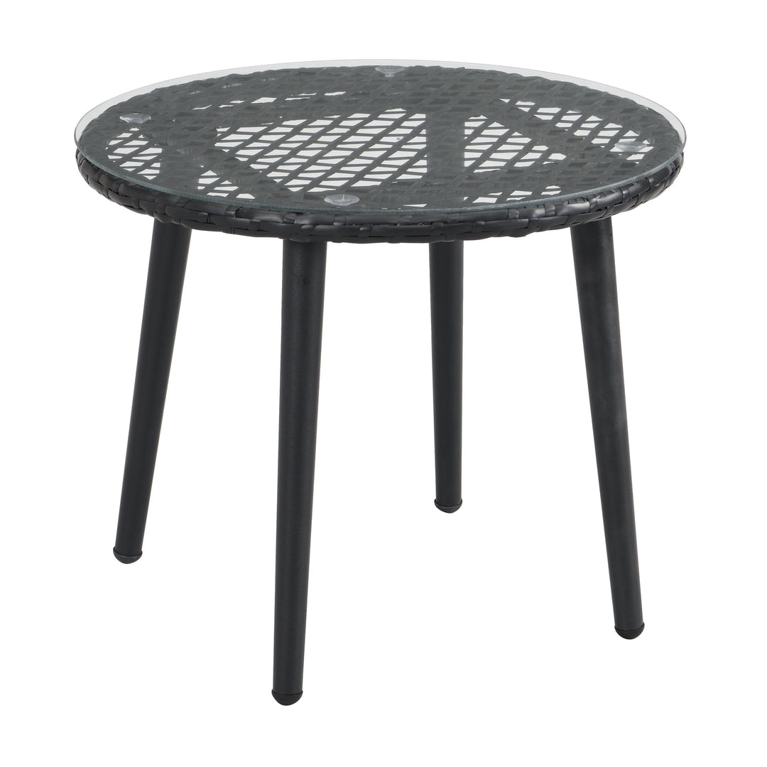 Feeds Outdoor Patio Seating Set 2 Chairs and 1 Table Set (Black)