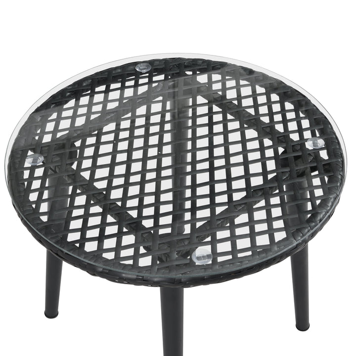 Feeds Outdoor Patio Seating Set 2 Chairs and 1 Table Set (Black)