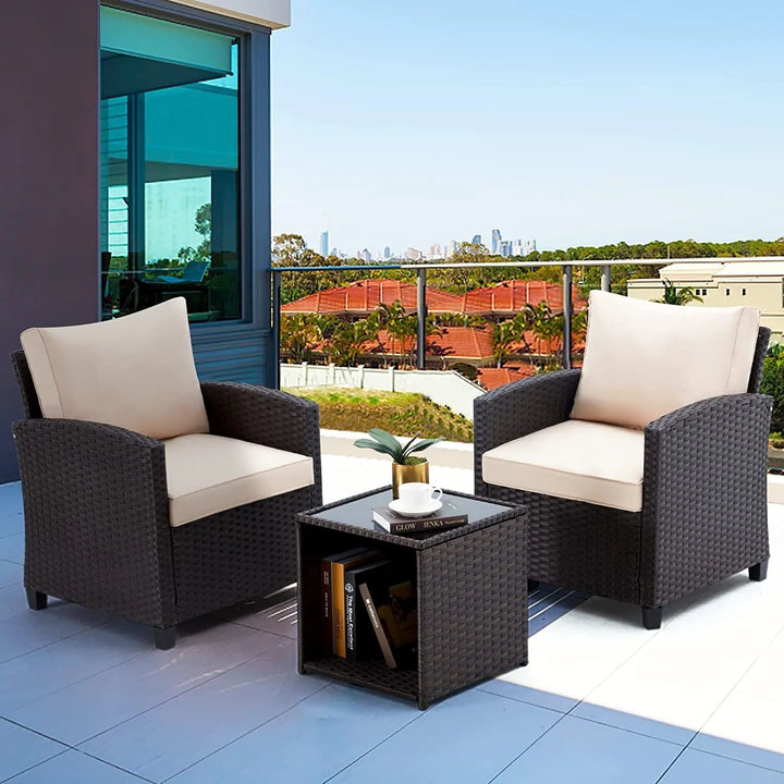 Xiao 3-Piece Outdoor Rattan Wicker Patio Set