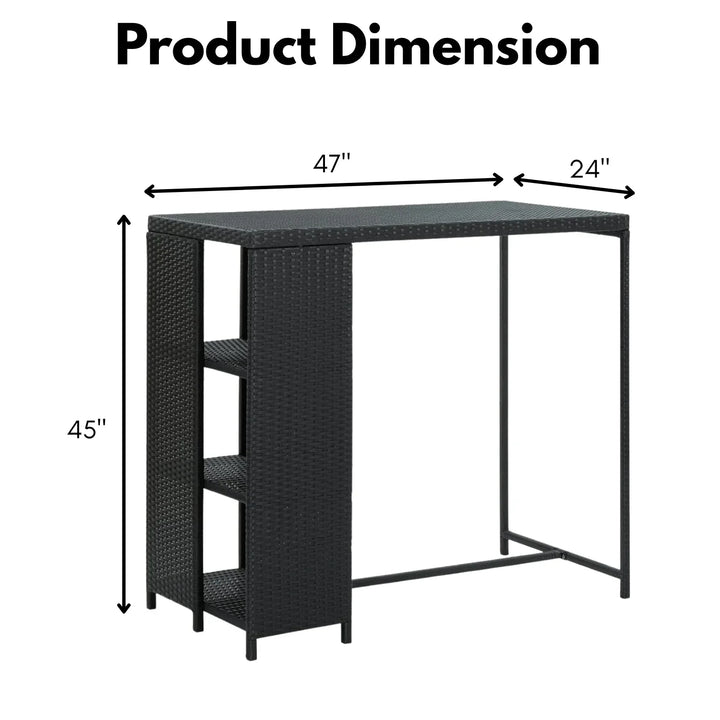 Jacinta Outdoor Rattan Wicker Bar Table with High-Top Design