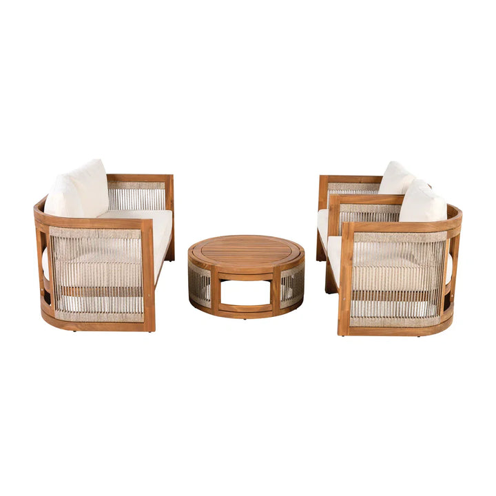 Exano Outdoor Sofa Set 2 Seater, 2 Single seater and 1 Center Table Braided & Rope