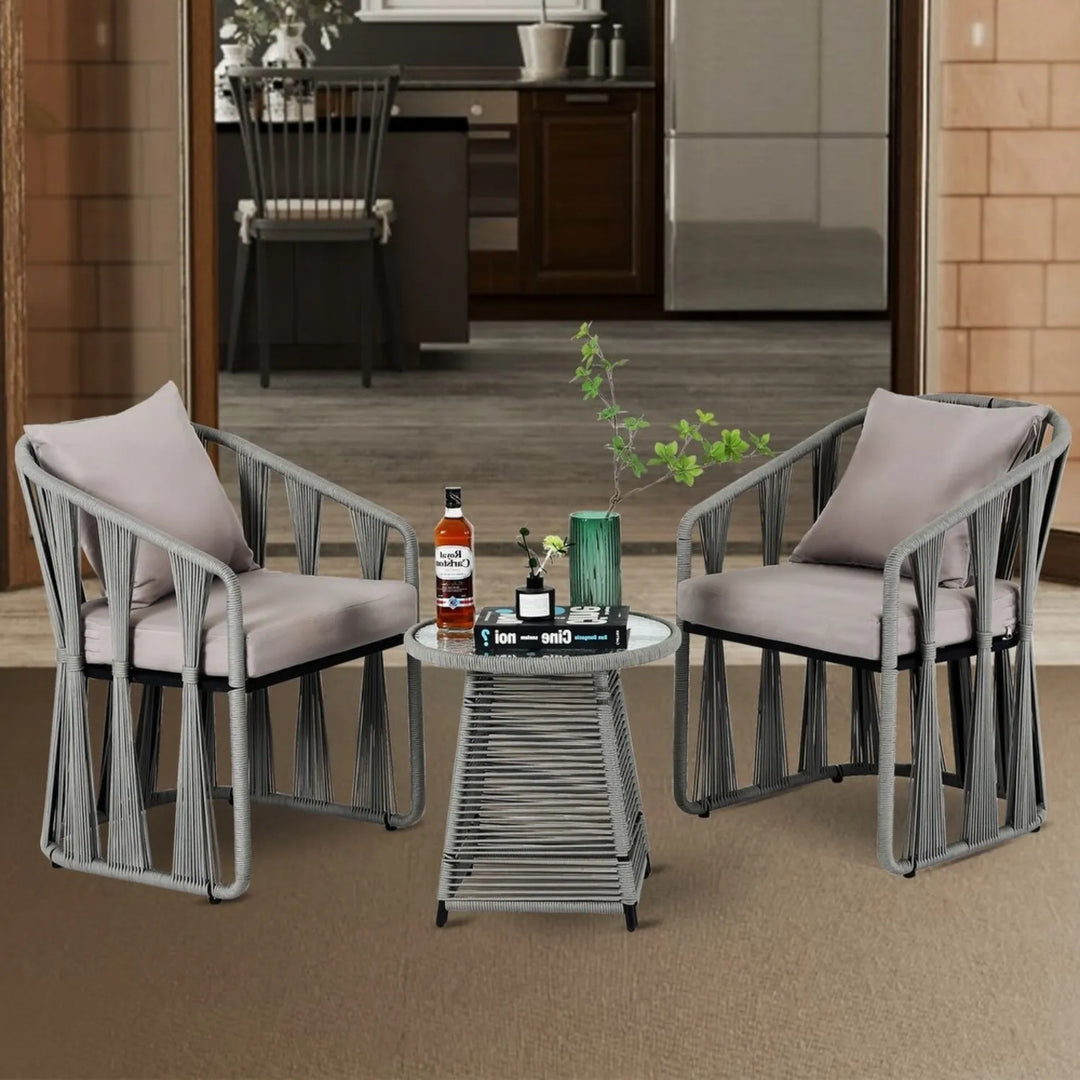 Fallon Outdoor Rope 3-Piece Patio Set