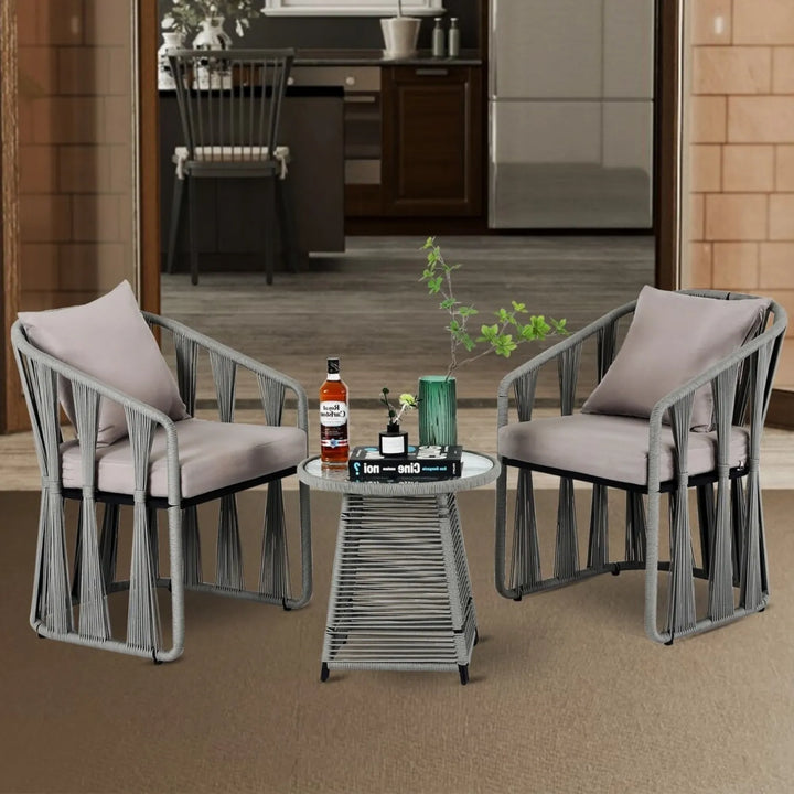 Fallon Outdoor Rope 3-Piece Patio Set