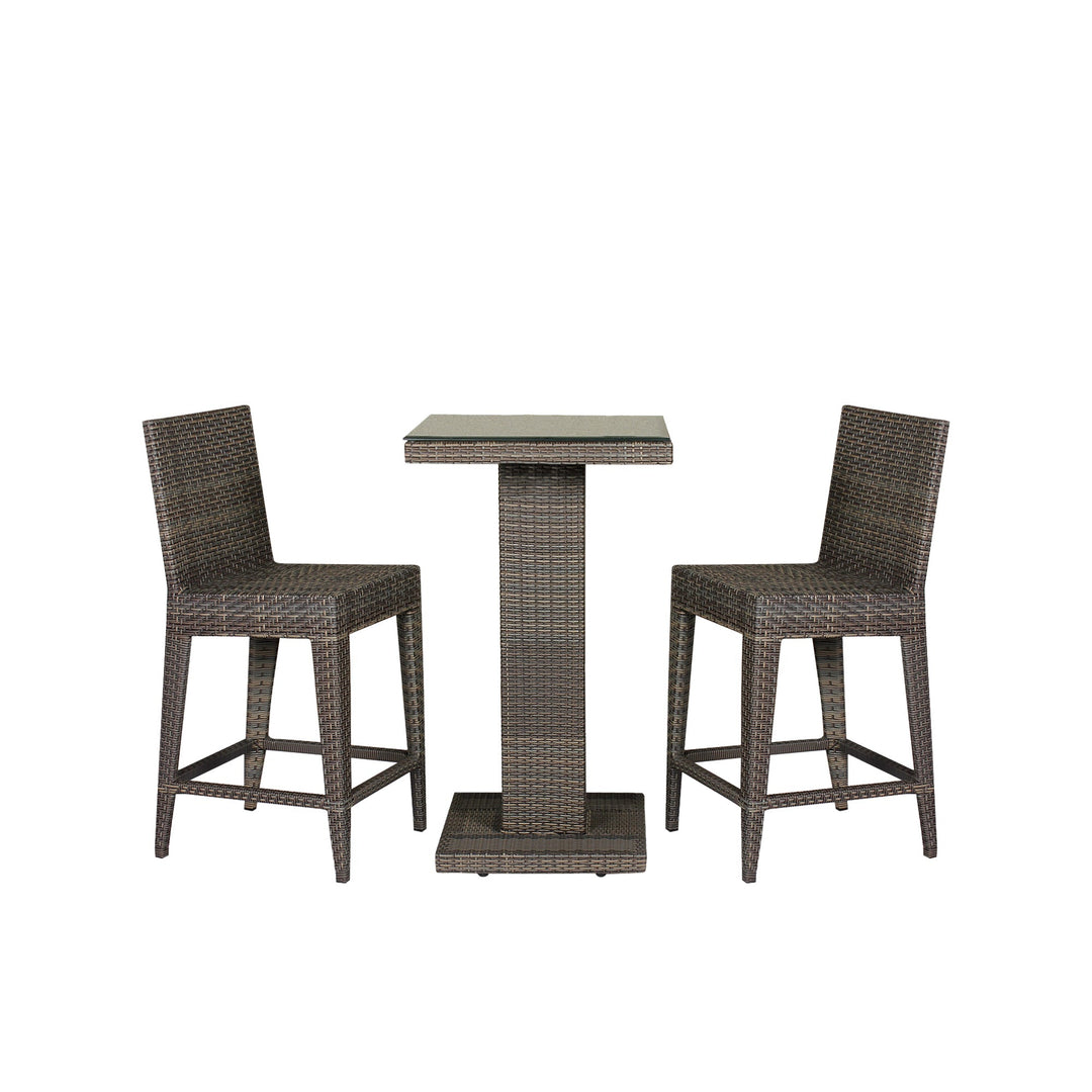 Meier Outdoor Patio Bar Sets 2 Chairs and 1 Table (Capicano)