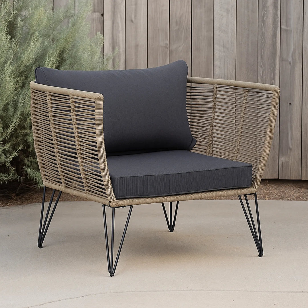 Rahma Outdoor Rope 1 Piece Patio Single Seater Sofa