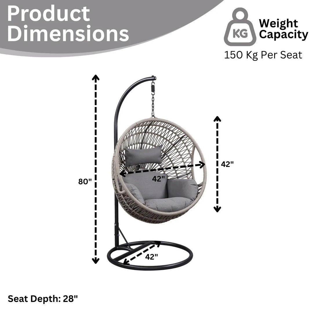 Kashvi Rope Swing Chair (Grey)