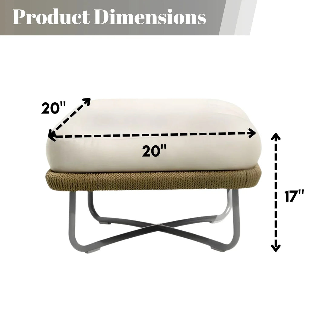 Salsabil Outdoor All-Weather Rope Ottoman