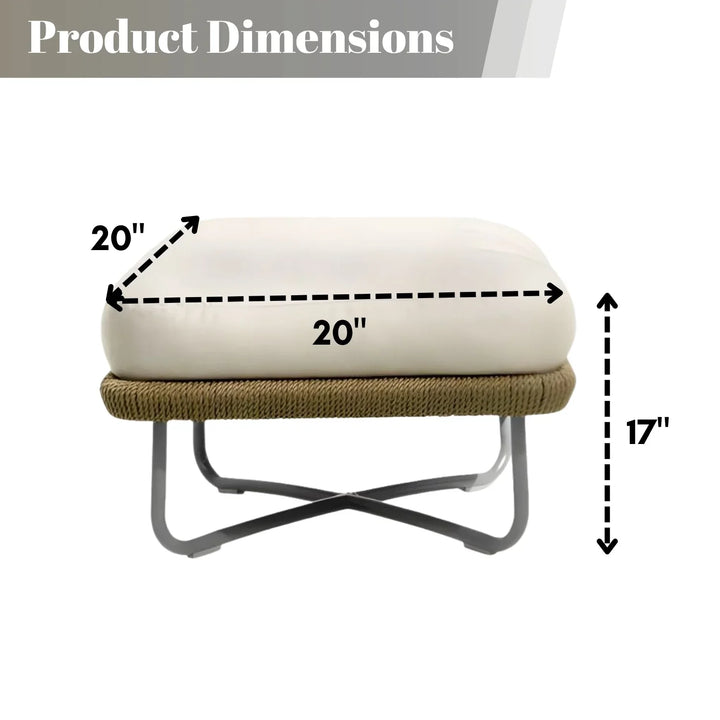Salsabil Outdoor All-Weather Rope Ottoman