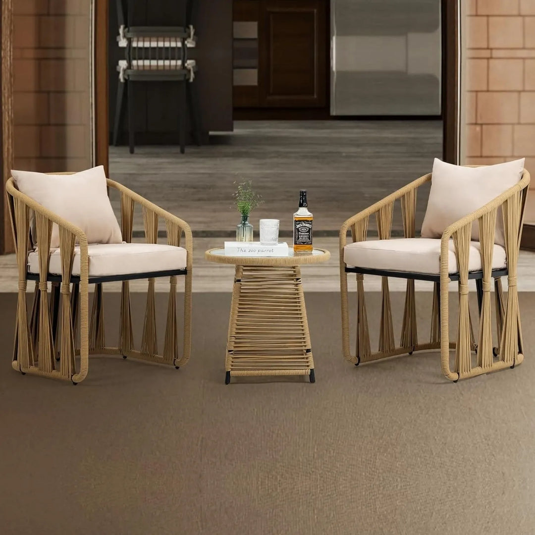 Harlow Outdoor Rope 3-Piece Patio Set