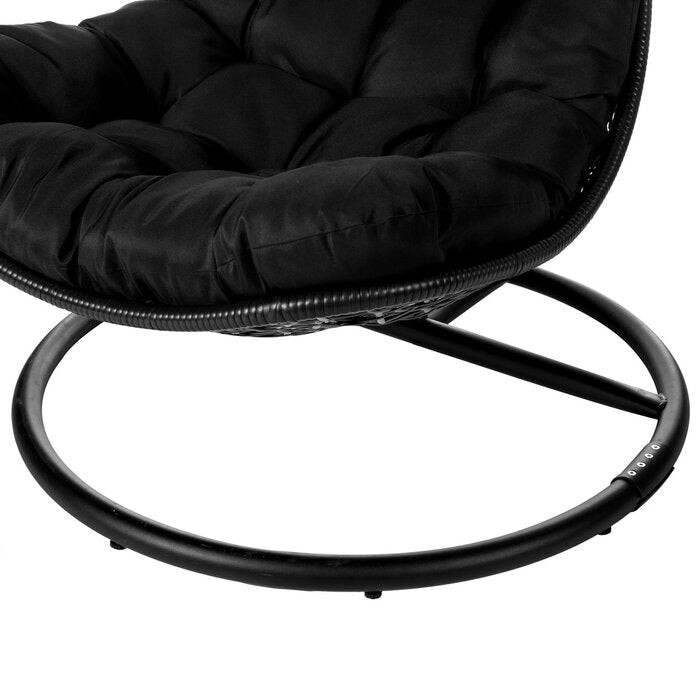 Kasa Single Seater Hanging Swing With Stand For Balcony , Garden (Black)