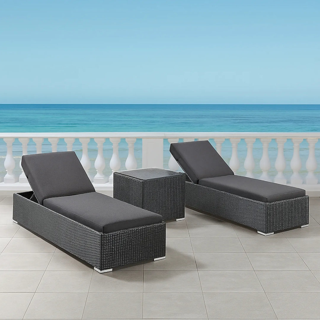 Outdoor Wicker Lounge Chairs Set of 2