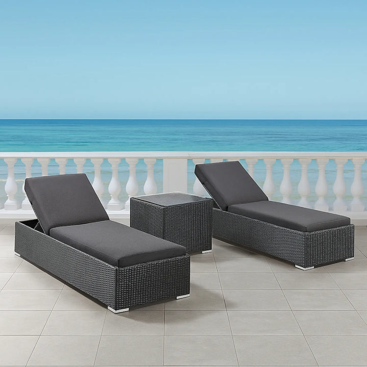 Outdoor Wicker Lounge Chairs Set of 2