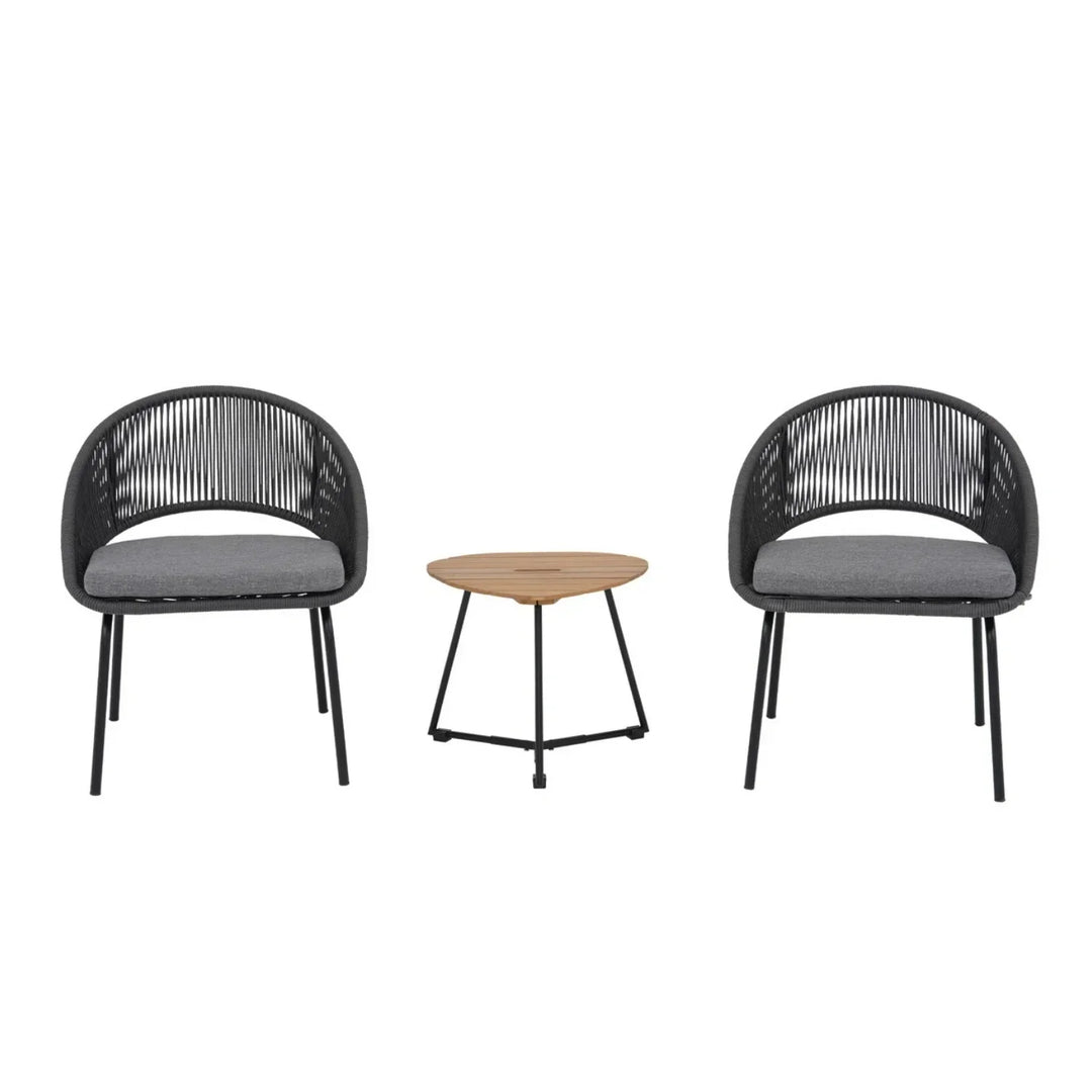 Salma 3 Piece Garden Outdoor Rope Patio Set