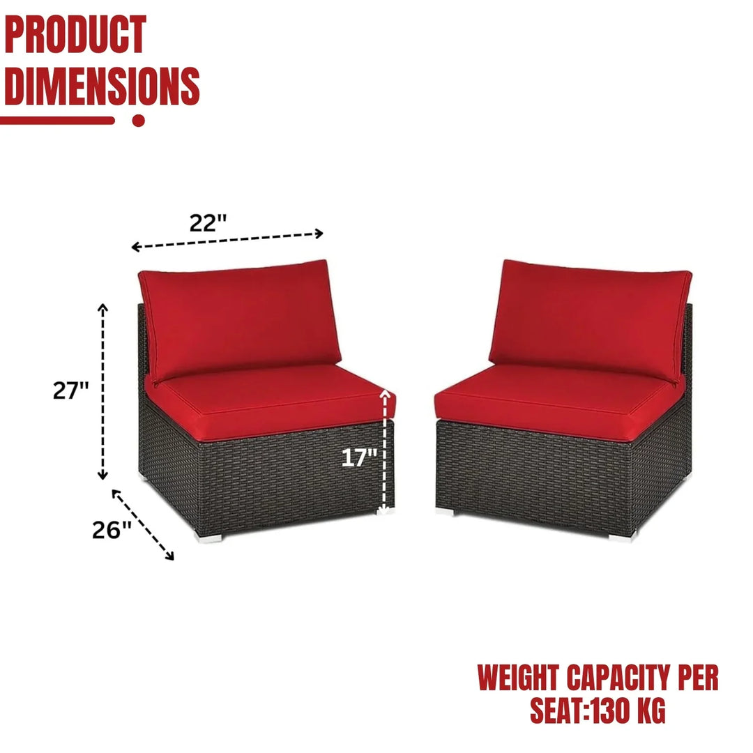 Selene 2-Piece Outdoor Wicker Armless Sofa