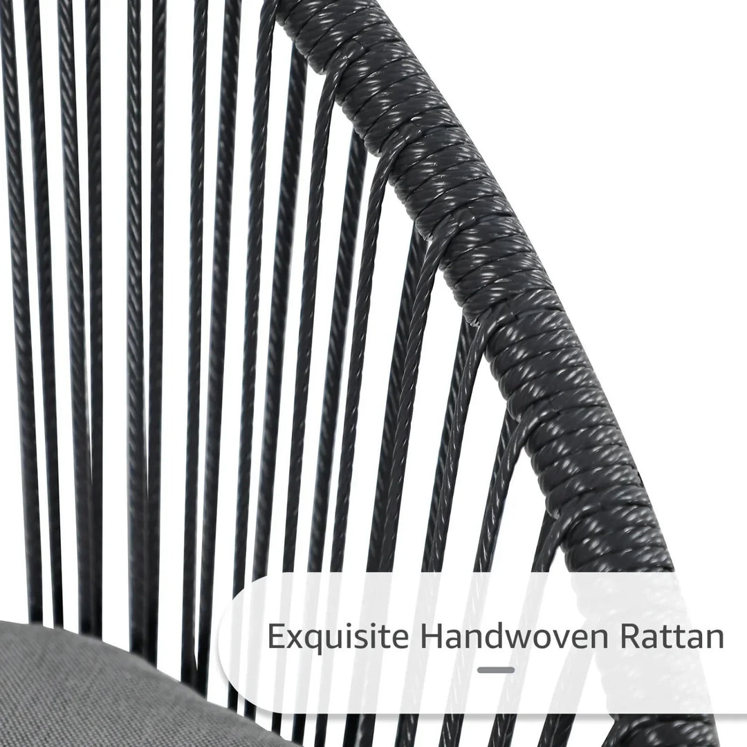 Morgan 5-Piece Outdoor Patio Dining Set with Rope Chairs & Glass Top Table