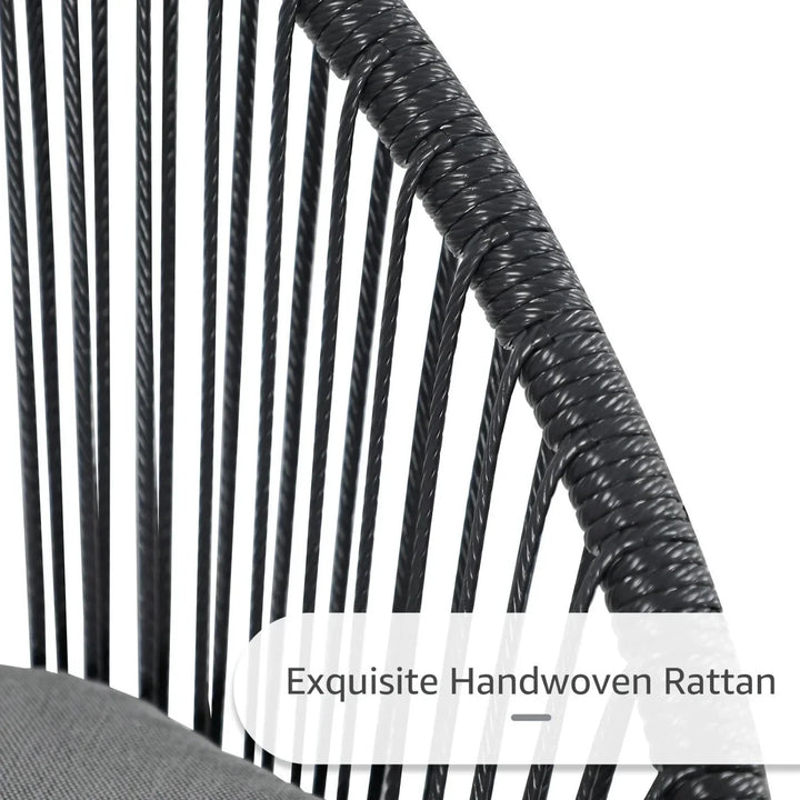 Morgan 5-Piece Outdoor Patio Dining Set with Rope Chairs & Glass Top Table