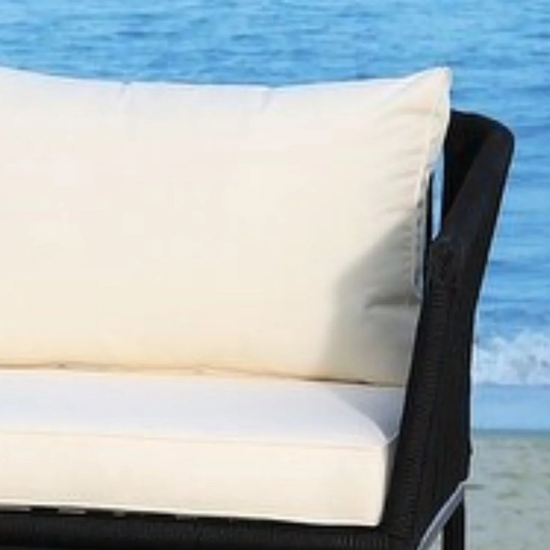 Obeida Outdoor Black Rope L-Shape All Weather Sectional Sofa Set