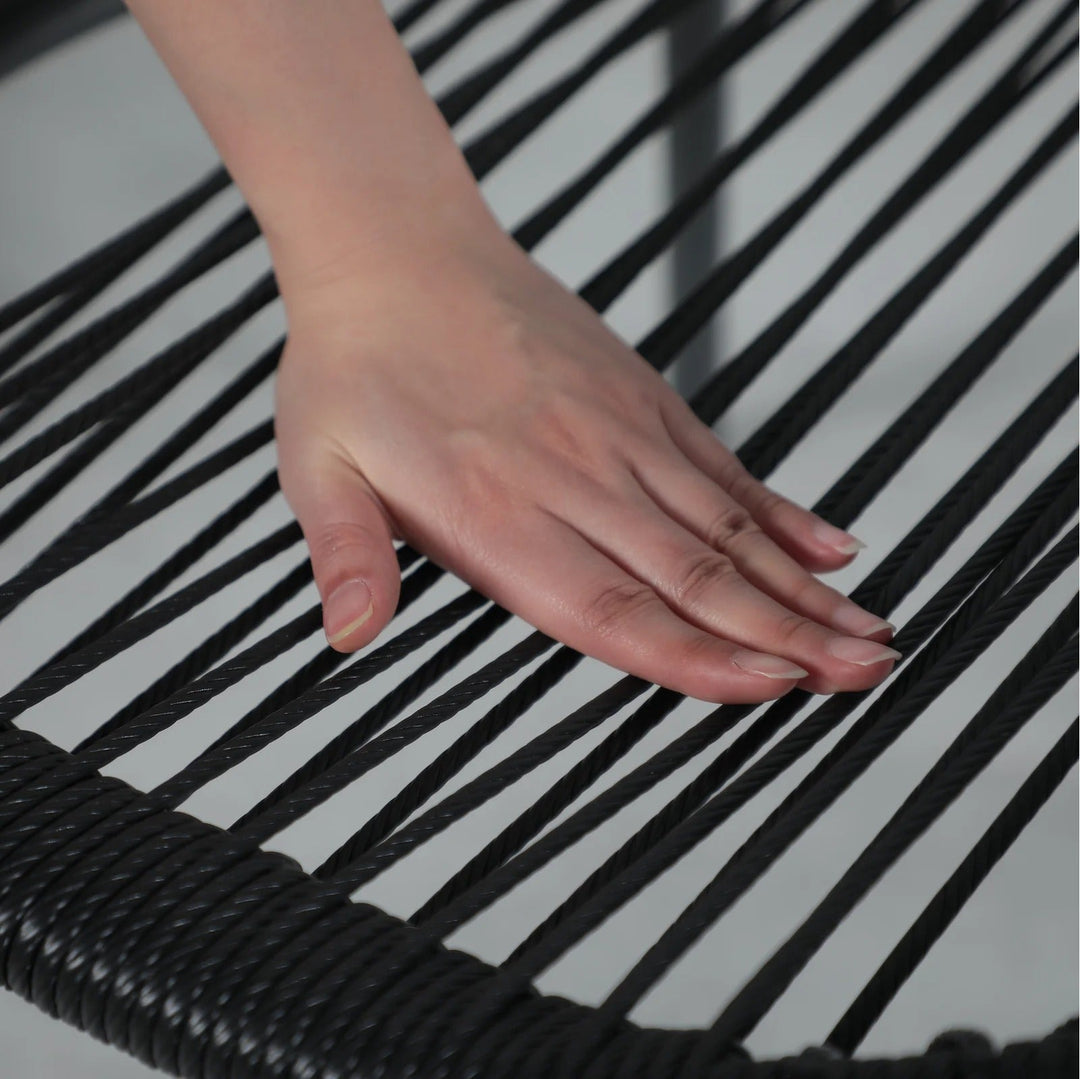 Votion Outdoor Patio Seating Set 4 Chairs and 1 Table Set (Black)