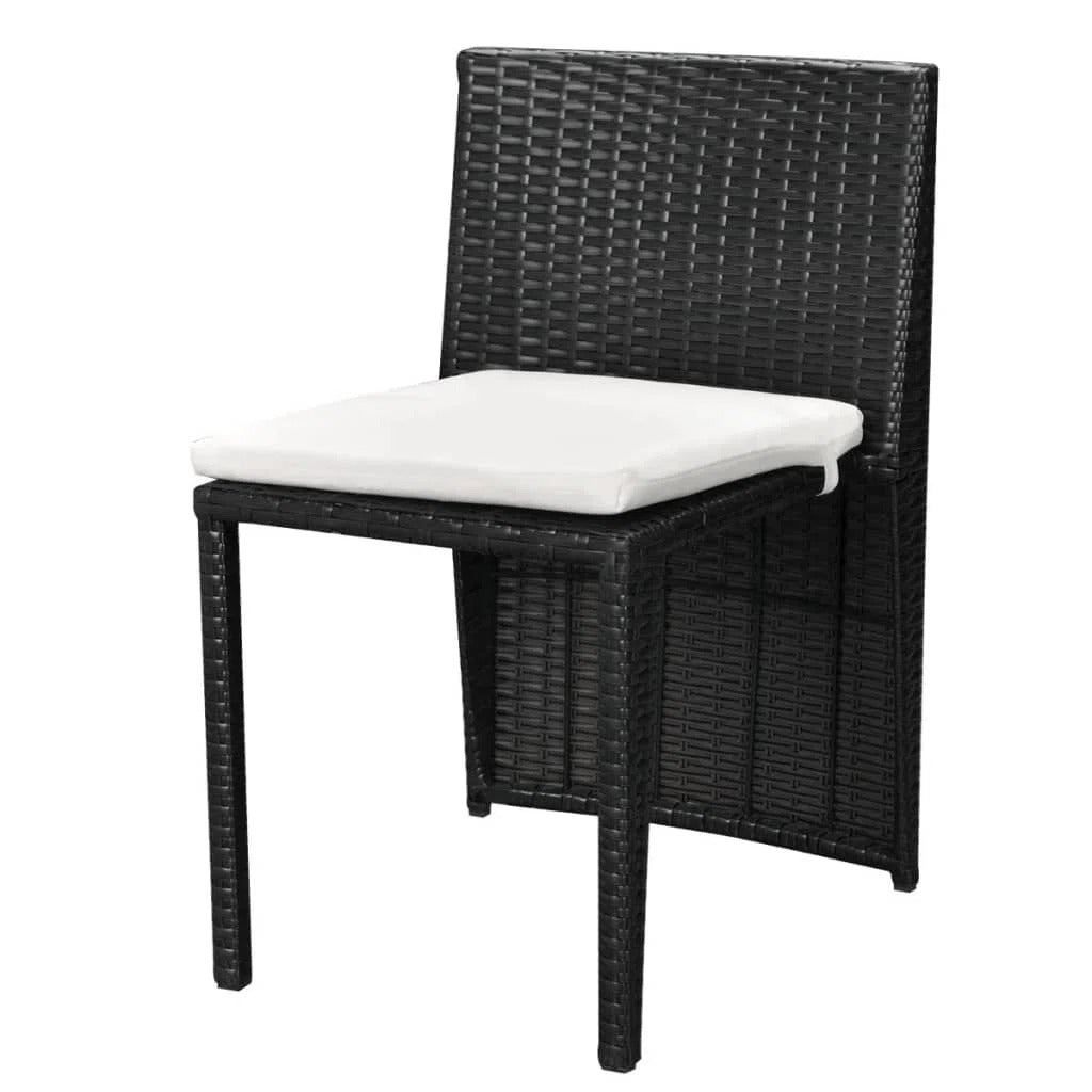 Wisp Outdoor Patio Seating Set 2 Chairs and 1 Table Set (Black)