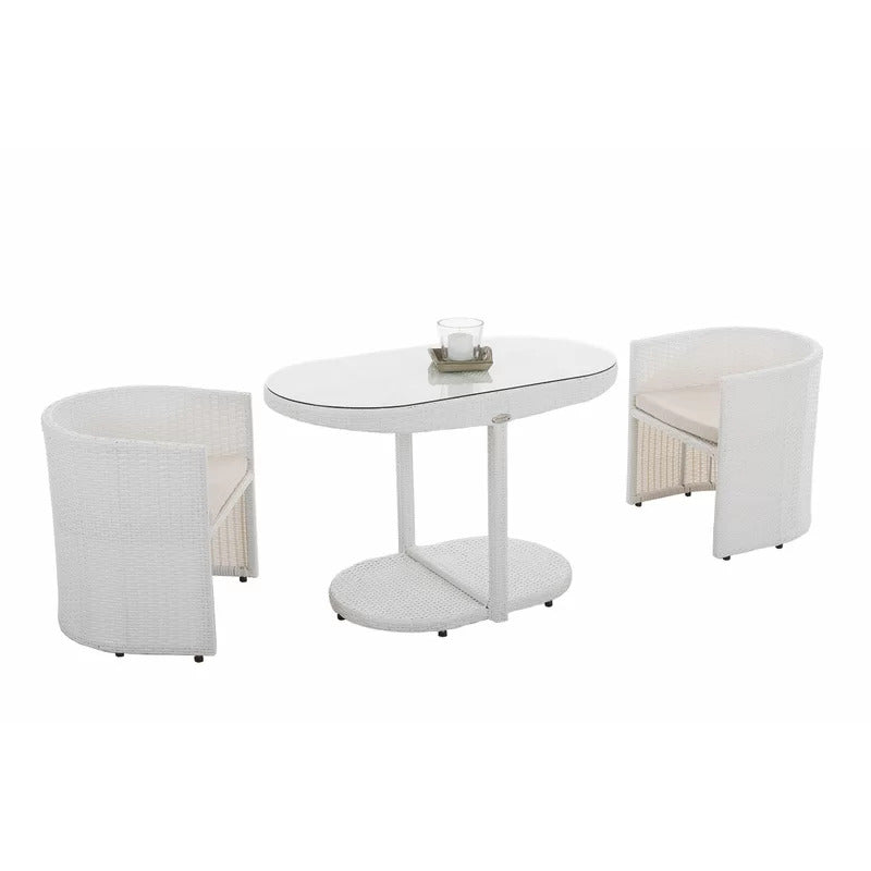 Dotcal Outdoor Patio Seating Set 2 Chairs and 1 Table Set (Brown)