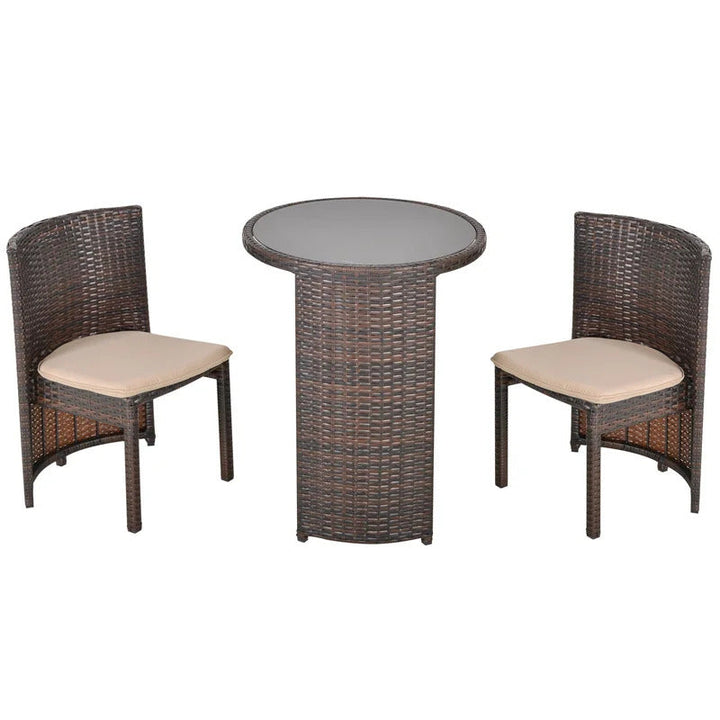 Vavrik Outdoor Patio Seating Set 2 Chairs and 1 Table Set (Brown)