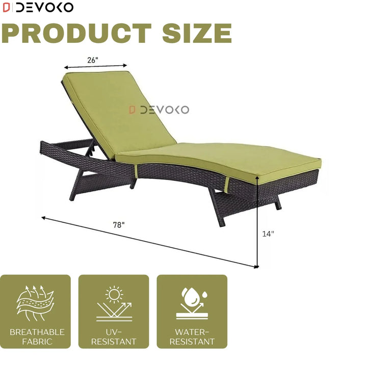 Jutta Outdoor Rattan Wicker Chaise Lounger For Poolside