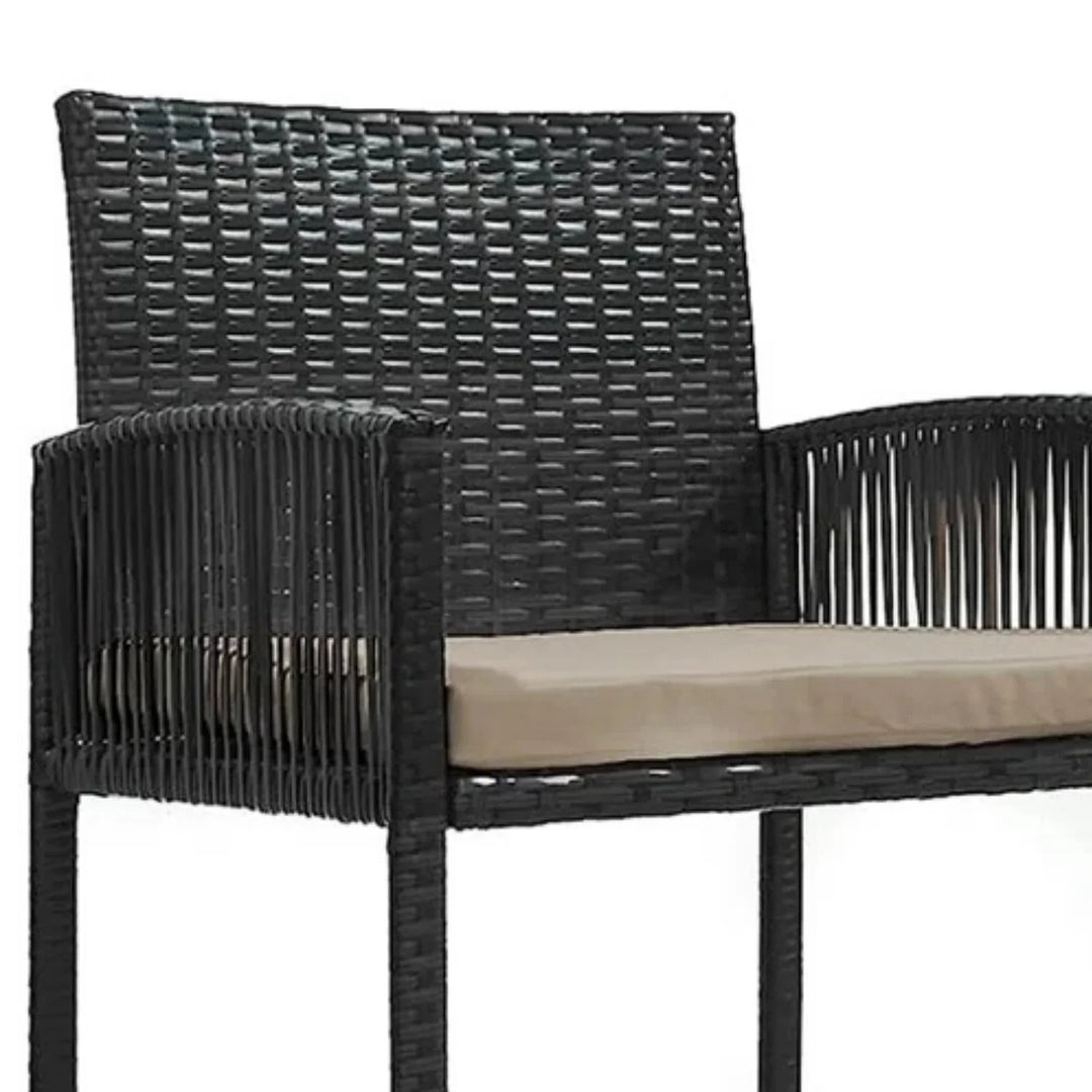 Zenobia Outdoor Rattan Wicker 2-Piece Bar Chairs