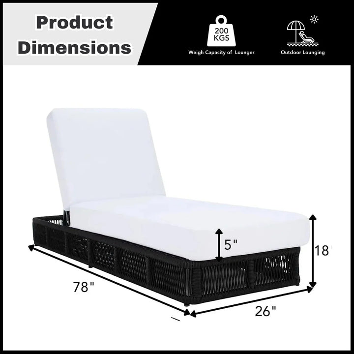 Omaira Outdoor All-Weather Rope Lounger with Cushions