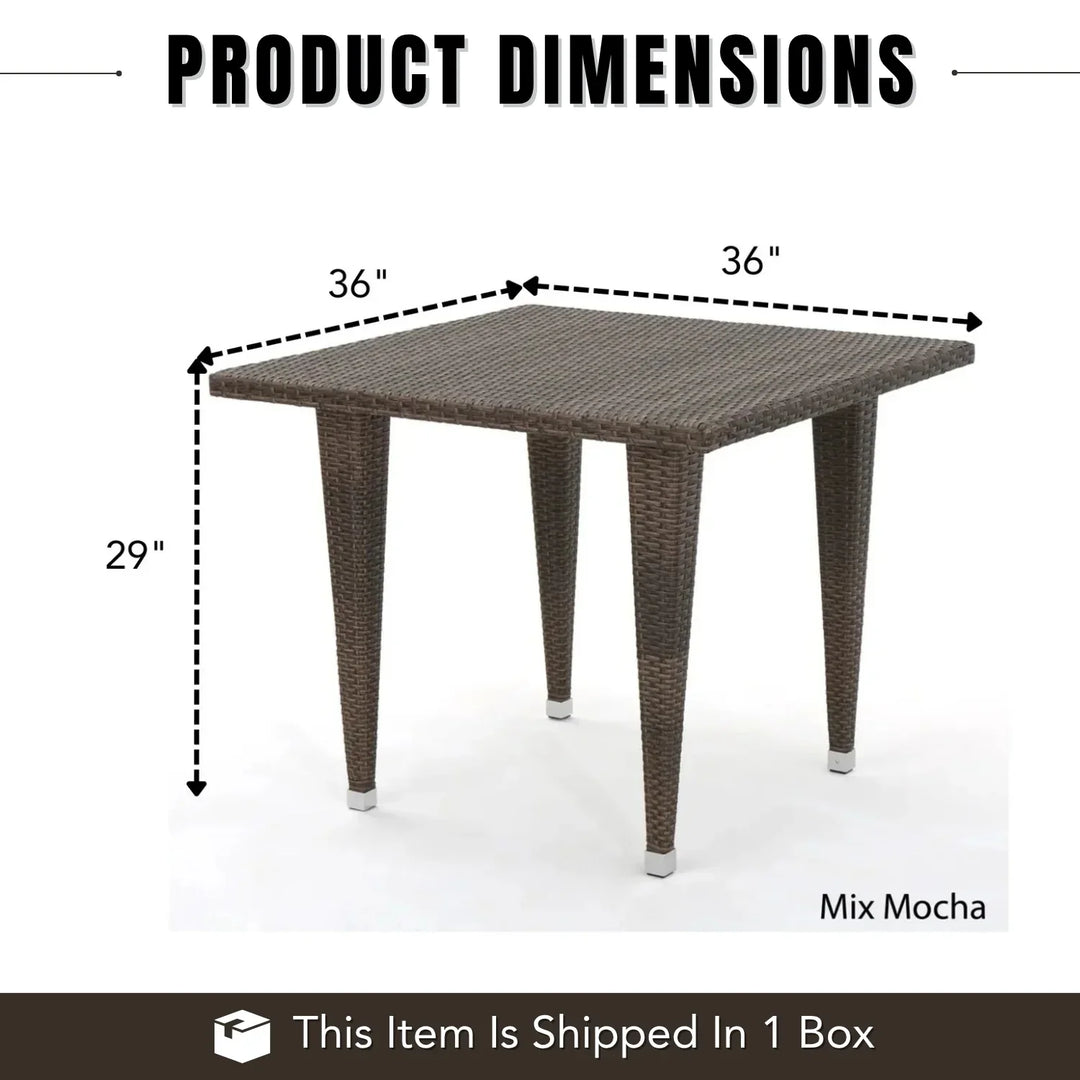 Coralie Outdoor Wicker Patio Counter Height Table (Dark Brown)