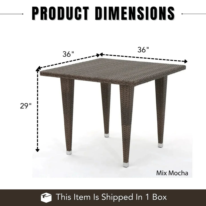 Coralie Outdoor Wicker Patio Counter Height Table (Dark Brown)