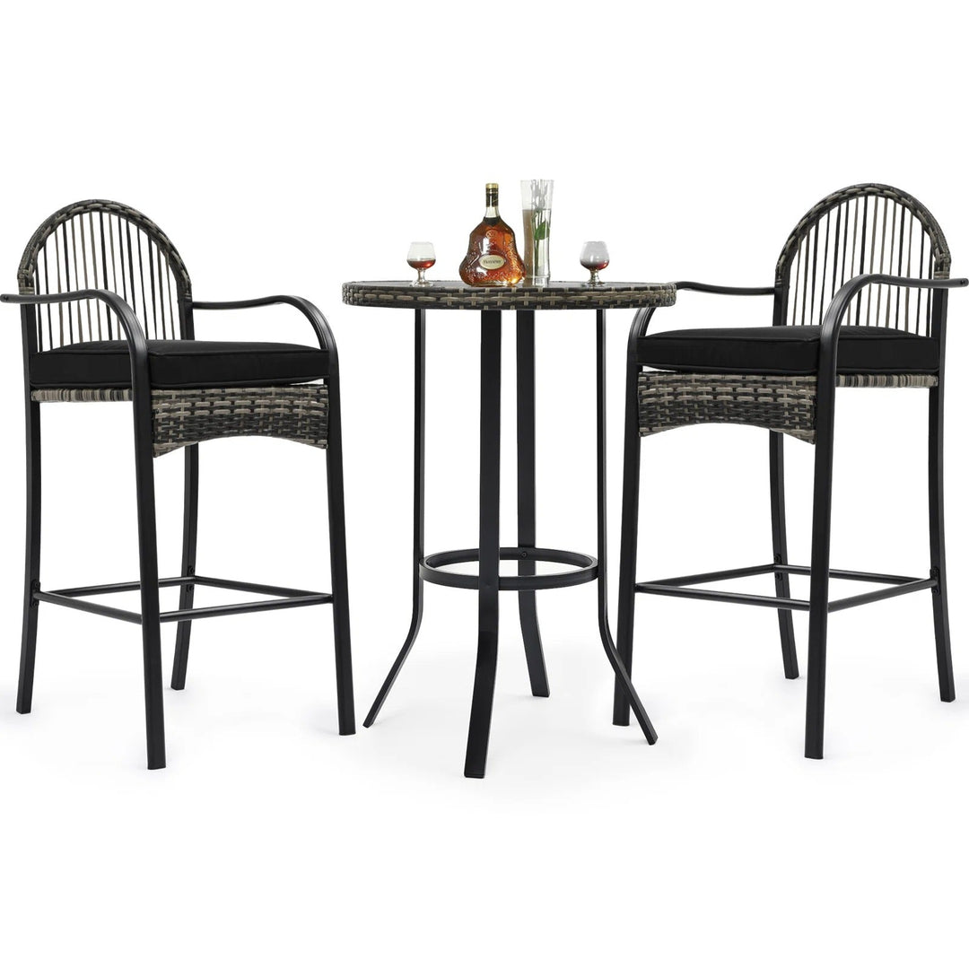 Chairio Outdoor Bar Sets 2 Chairs and 1 Table Patio Bar Set