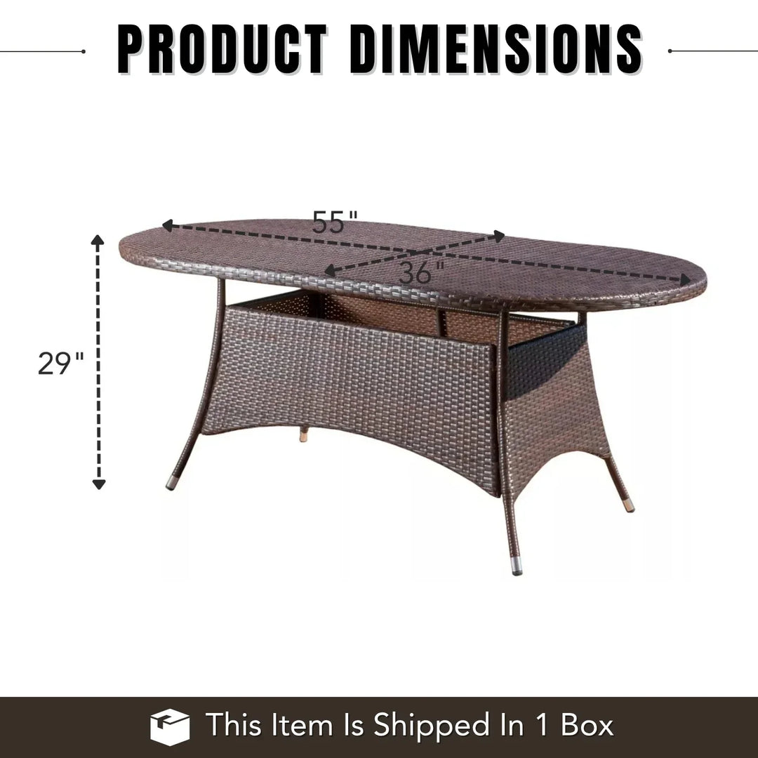 Chitra Outdoor All-Weather Rattan Wicker Round Coffee Table (Dark Brown)