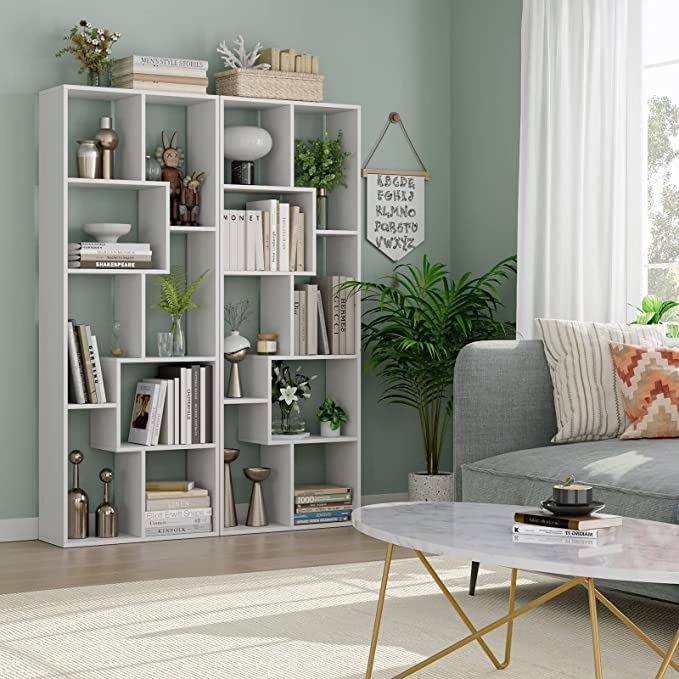 Isha Corner Bookshelf Rack – Home Library & Office Storage (White)