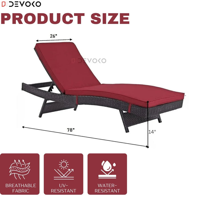 Trinidad Outdoor Rattan Wicker Chaise Lounger For Poolside