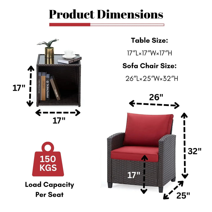 Lucía 3-Piece Outdoor Rattan Wicker Patio Set