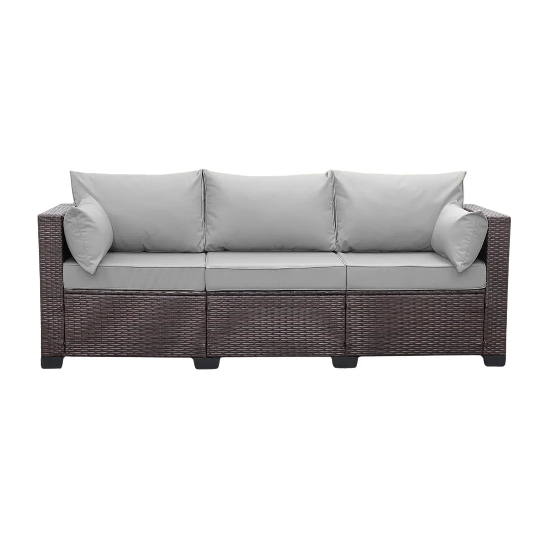 Raquel 3-Seater Outdoor Rattan Wicker Patio Sofa
